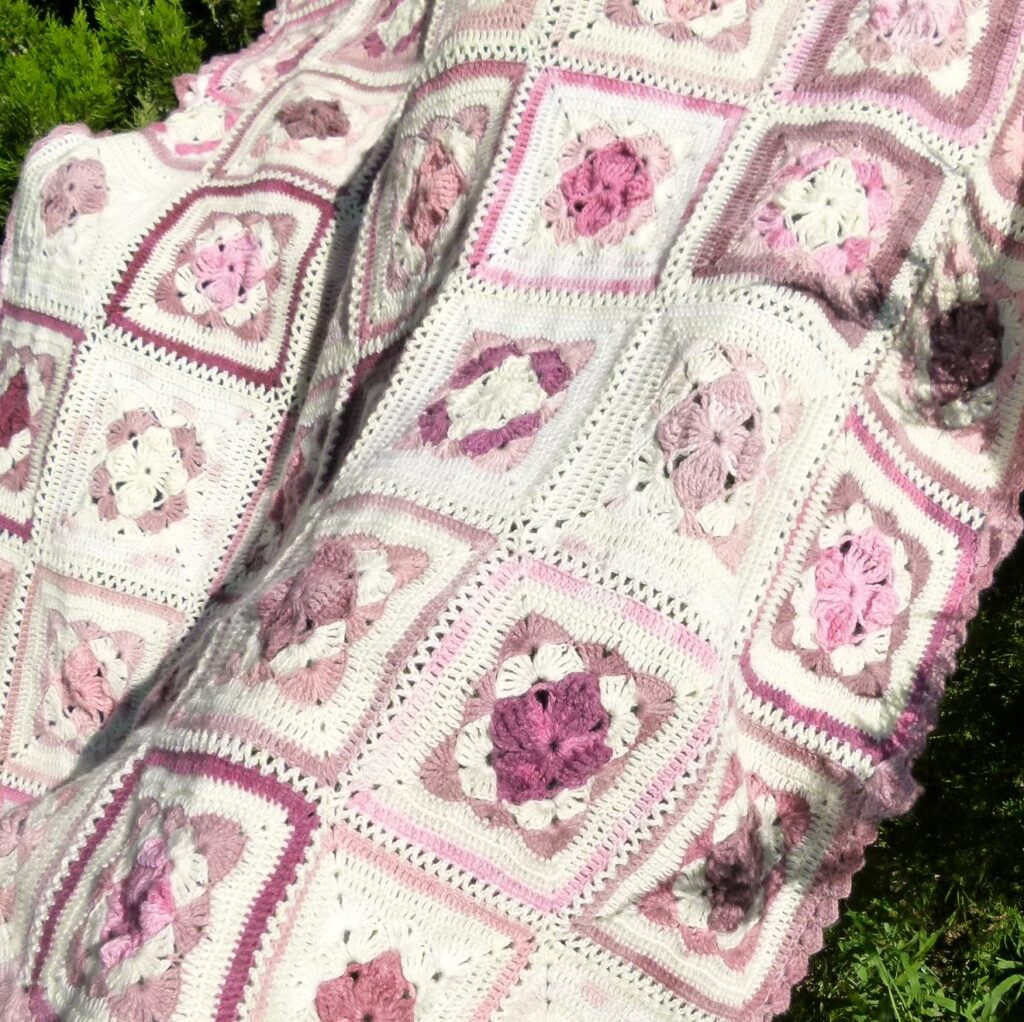 Плед связанный крючком