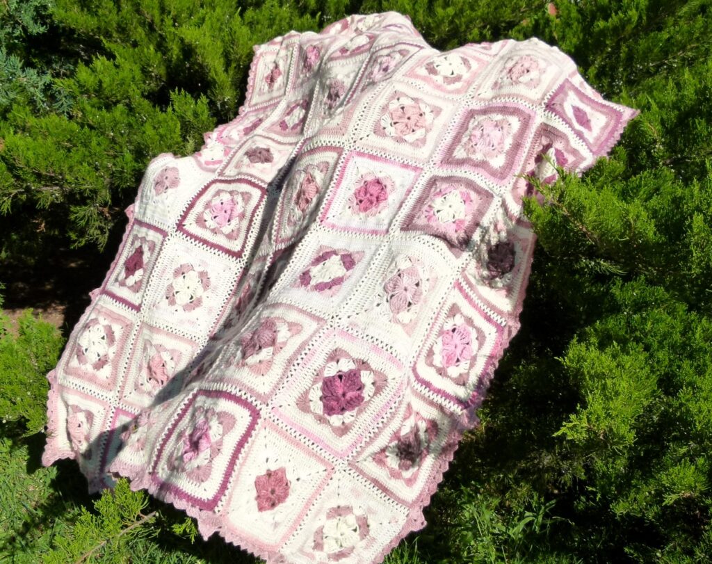 Плед связанный крючком