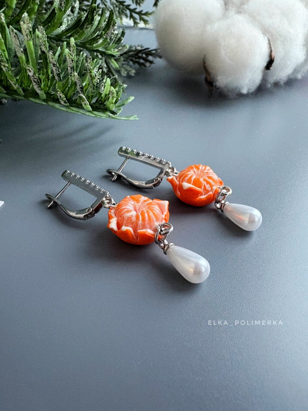 Серьги с мандаринками