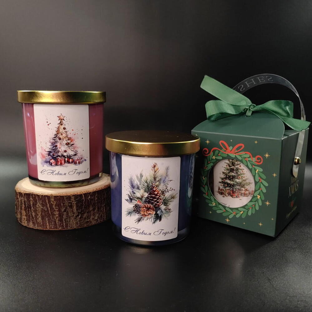 Свеча в новогодней коробке