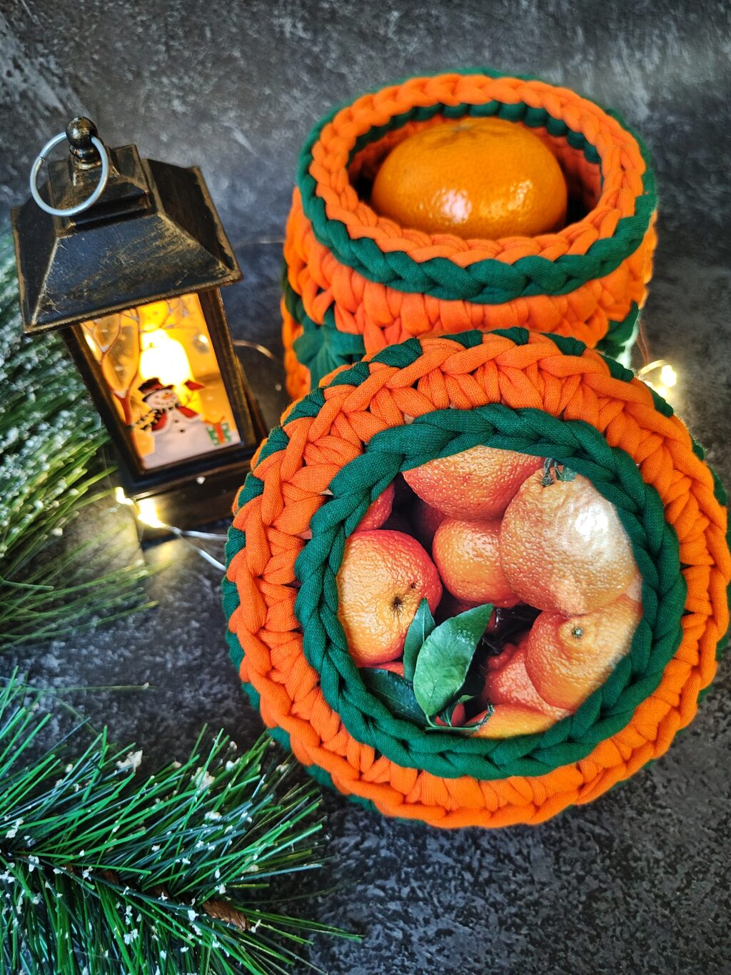 Шкатулка из трикотажной пряжи «Клементины»