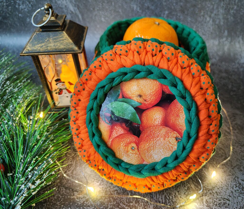 Шкатулка из трикотажной пряжи «Клементины»