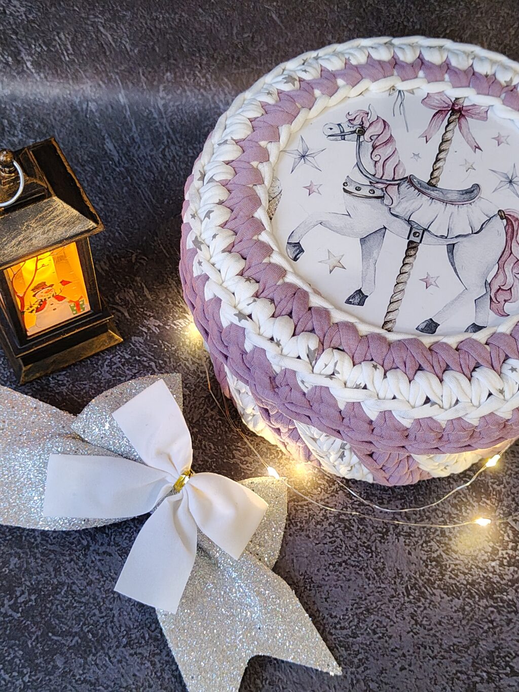 Шкатулка из трикотажной пряжи «Карусель» — 2