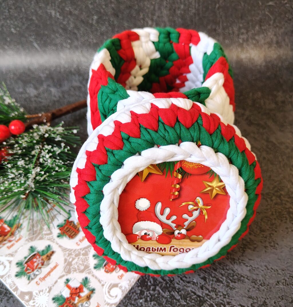 Шкатулка из трикотажной пряжи «С Новым Годом!»-2