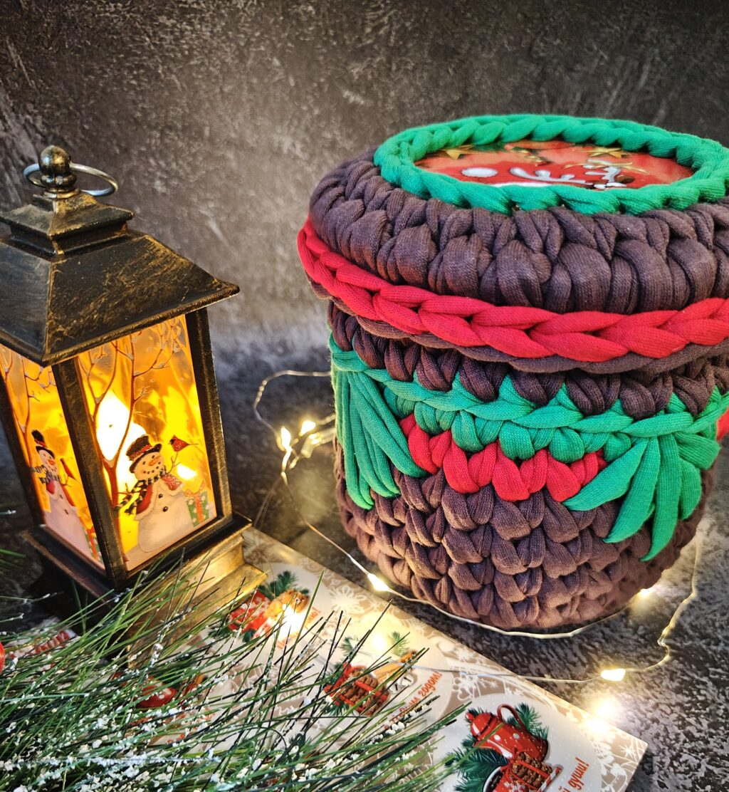 Шкатулка из трикотажной пряжи «С Новым Годом!»-3