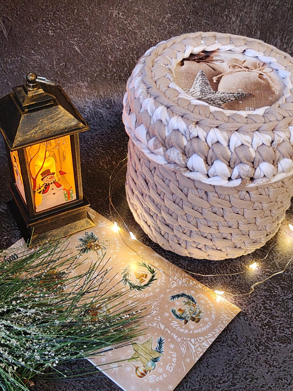 Шкатулка из трикотажной пряжи «Звезда»