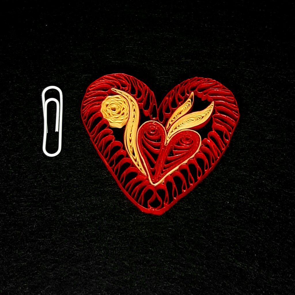 Кулон квиллинг Валентинка