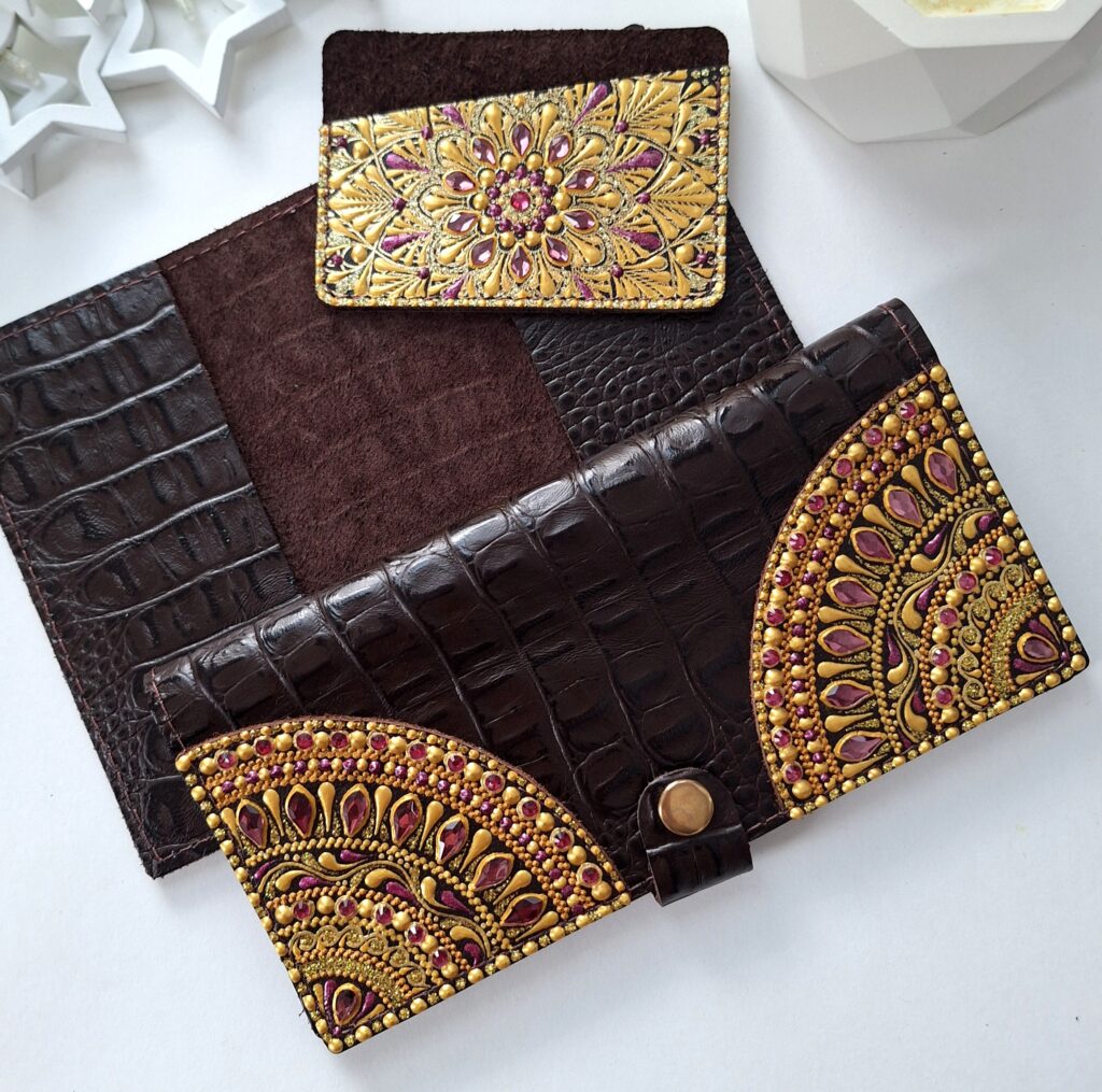 Набор: Кошелек, Обложка на паспорт и Картхолдер из натуральной кожи