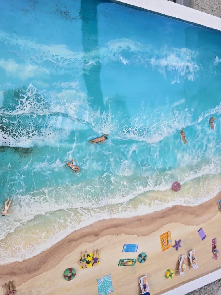 Картина из смолы «На пляже» 50*30см