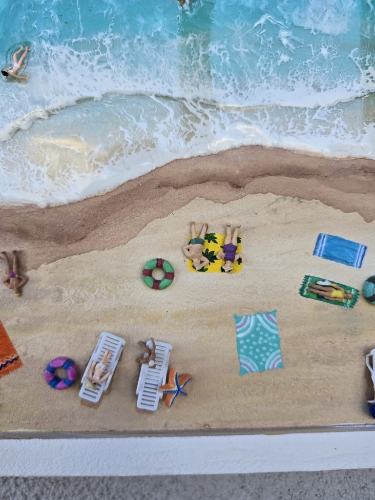 Картина из смолы «На пляже» 50*30см