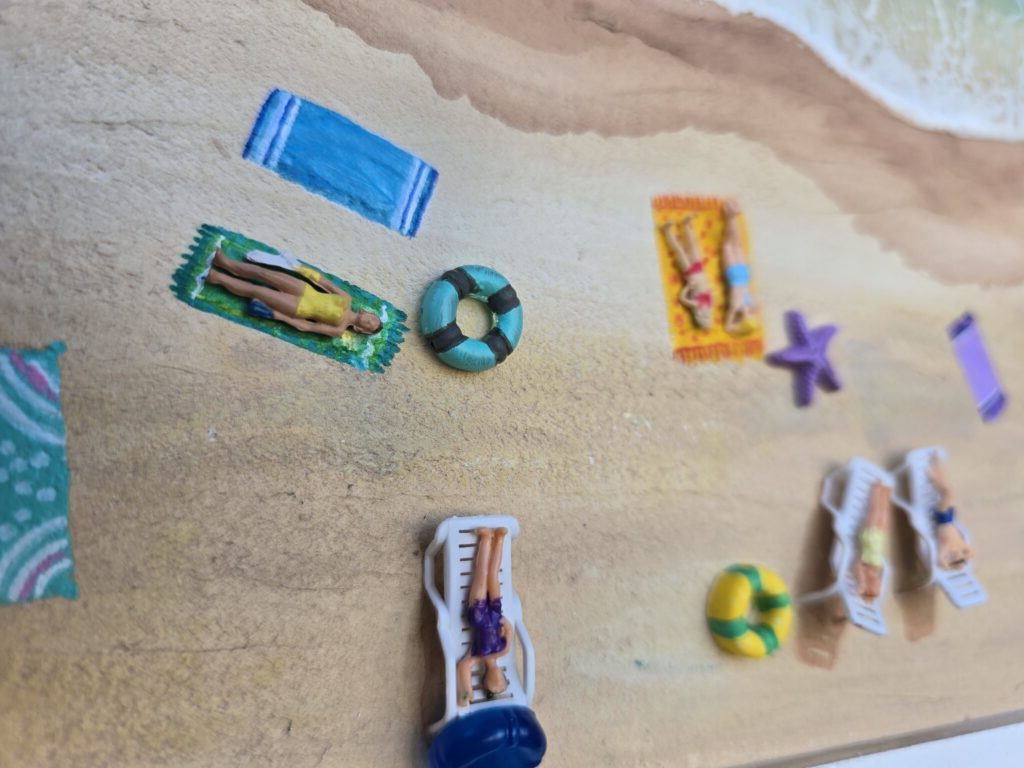 Картина из смолы «На пляже» 50*30см