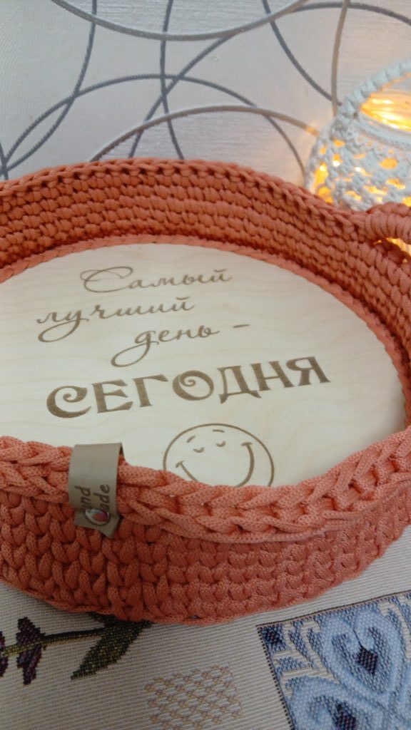 Поднос + 4 подставки под кружки