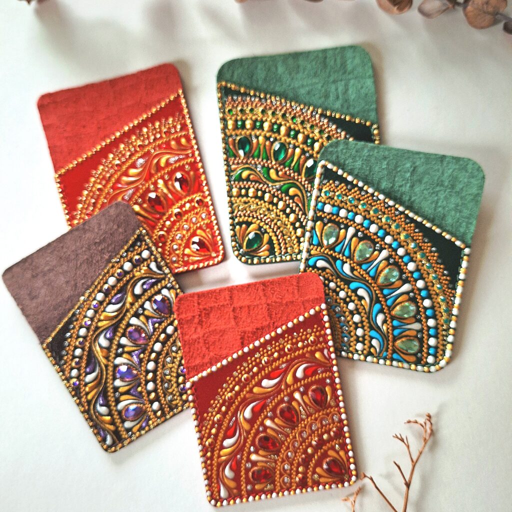 Набор: Картхолдер и брелок из натуральной кожи