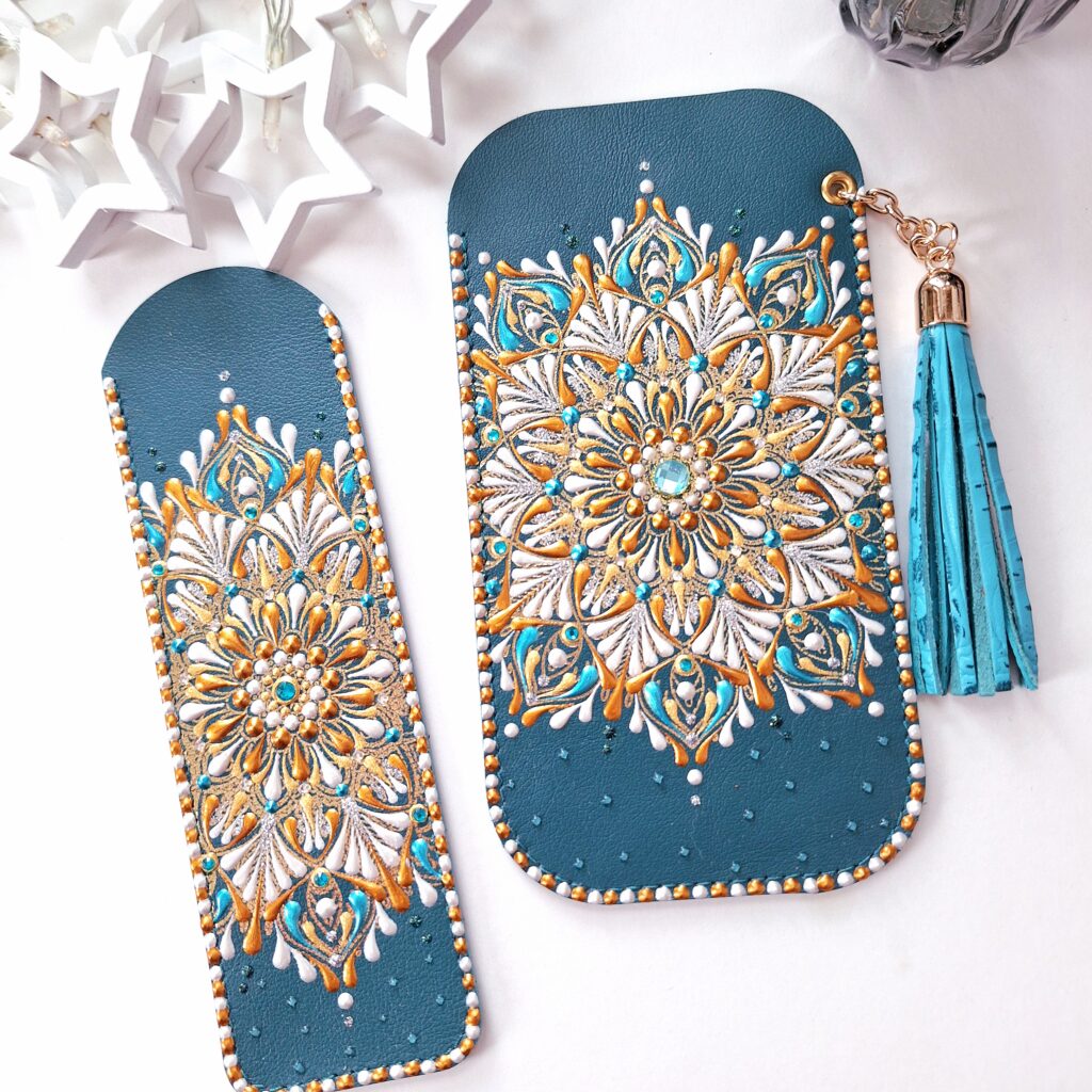 Набор из натуральной кожи: чехол для очков и пенал для ручек