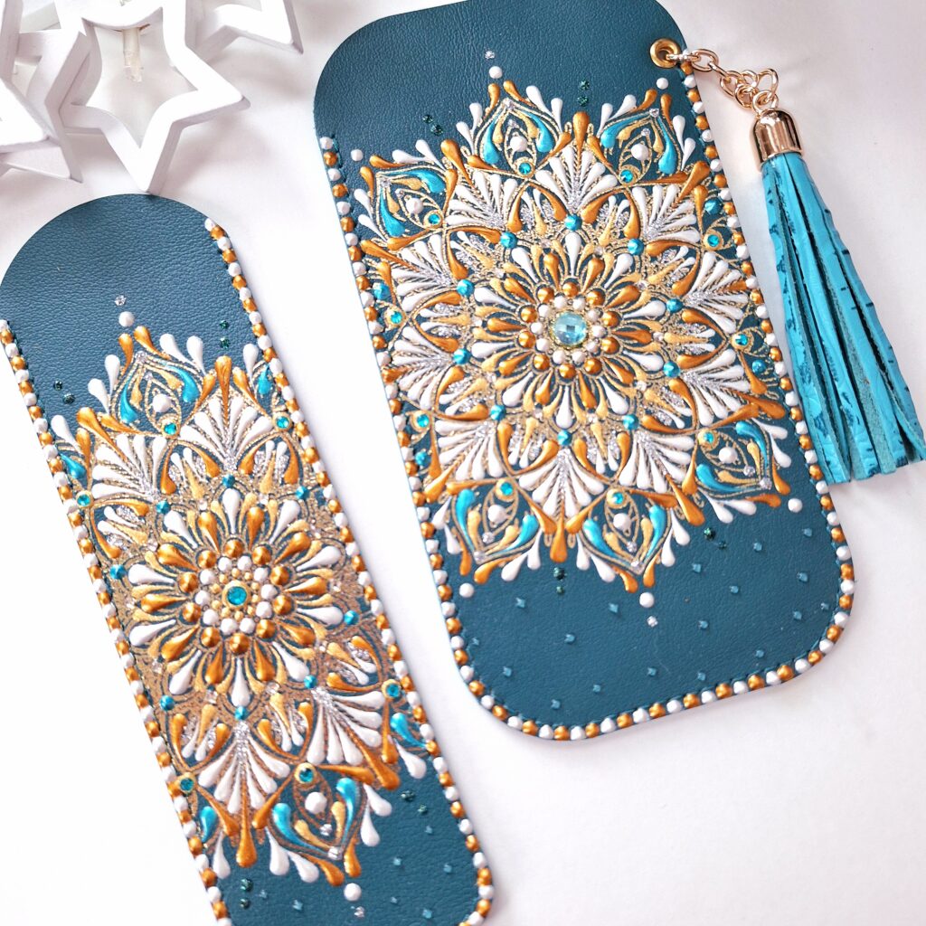 Набор из натуральной кожи: чехол для очков и пенал для ручек