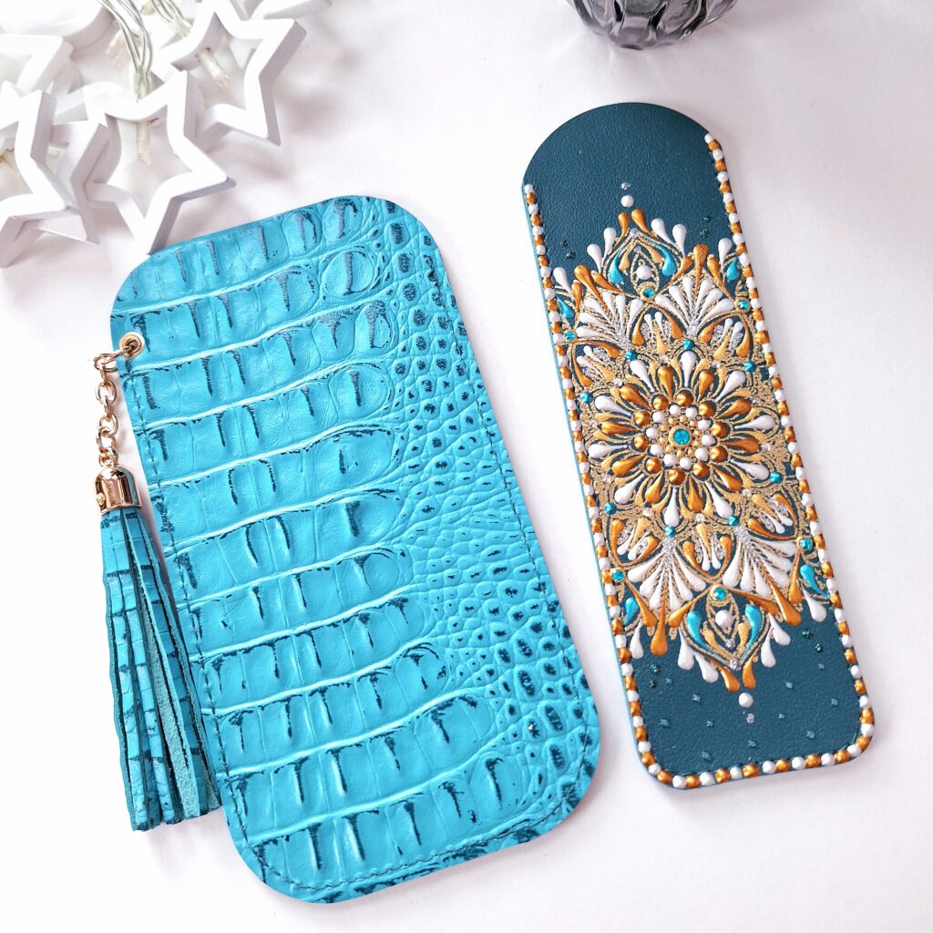 Набор из натуральной кожи: чехол для очков и пенал для ручек