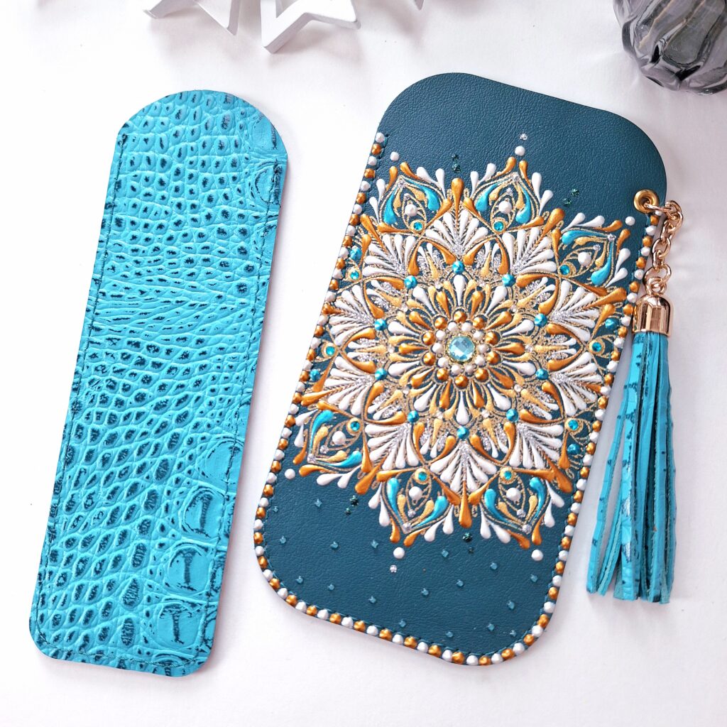 Набор из натуральной кожи: чехол для очков и пенал для ручек