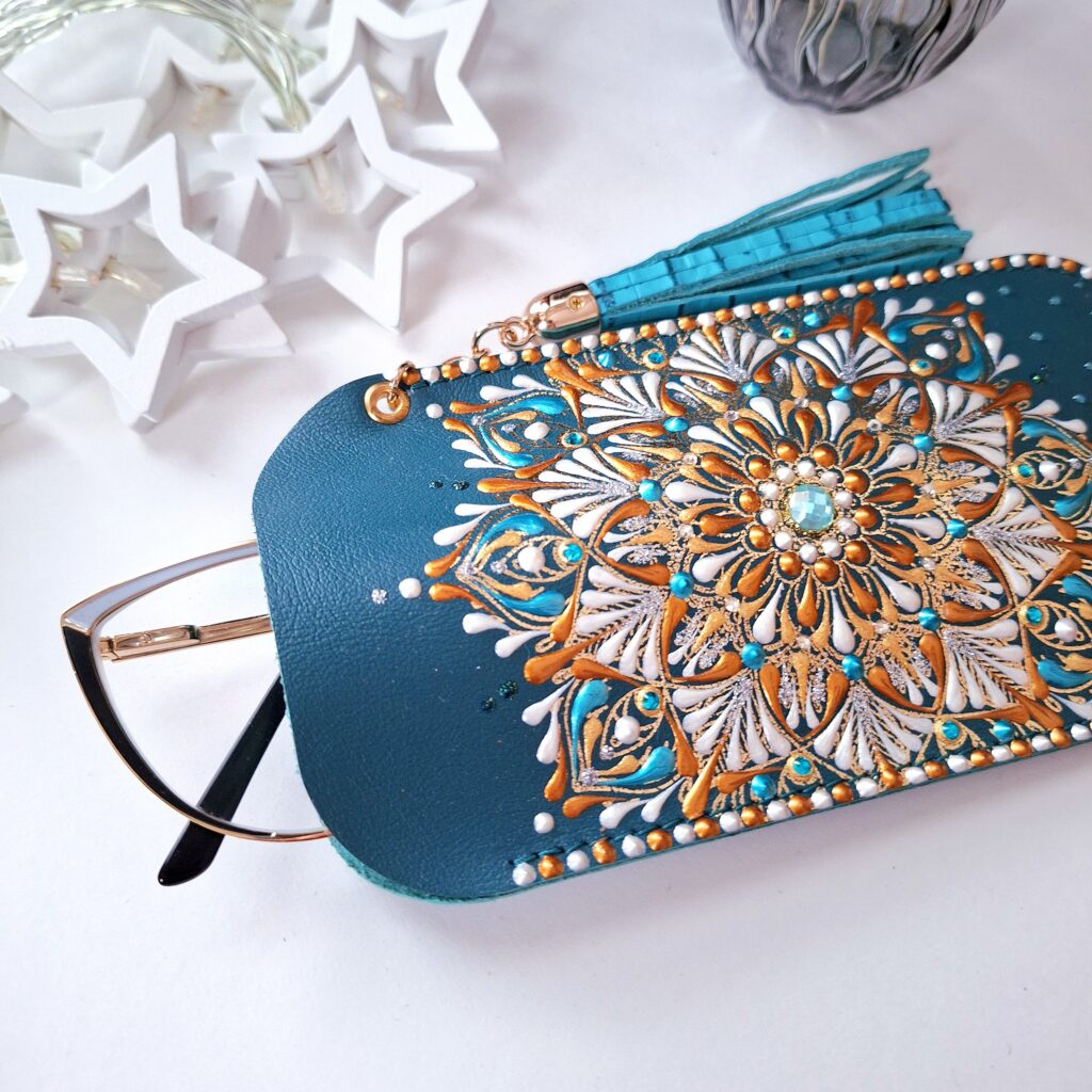 Набор из натуральной кожи: чехол для очков и пенал для ручек