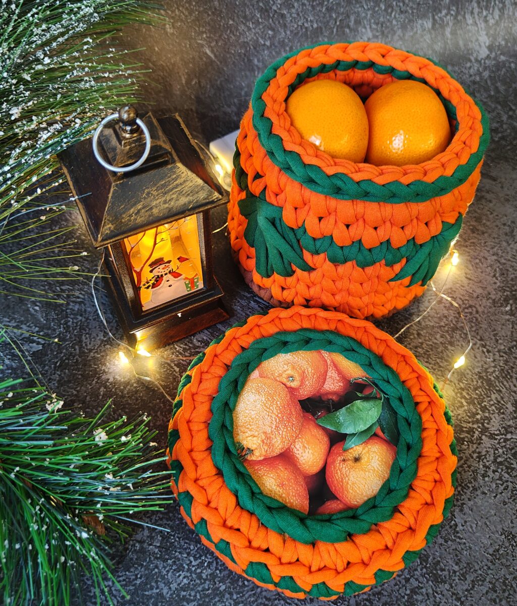 Шкатулка из трикотажной пряжи «Клементины»