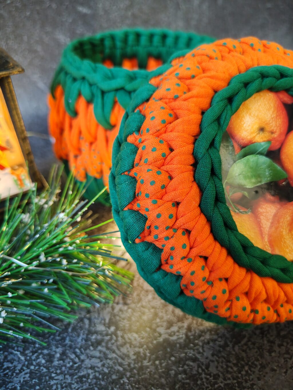 Шкатулка из трикотажной пряжи «Клементины»