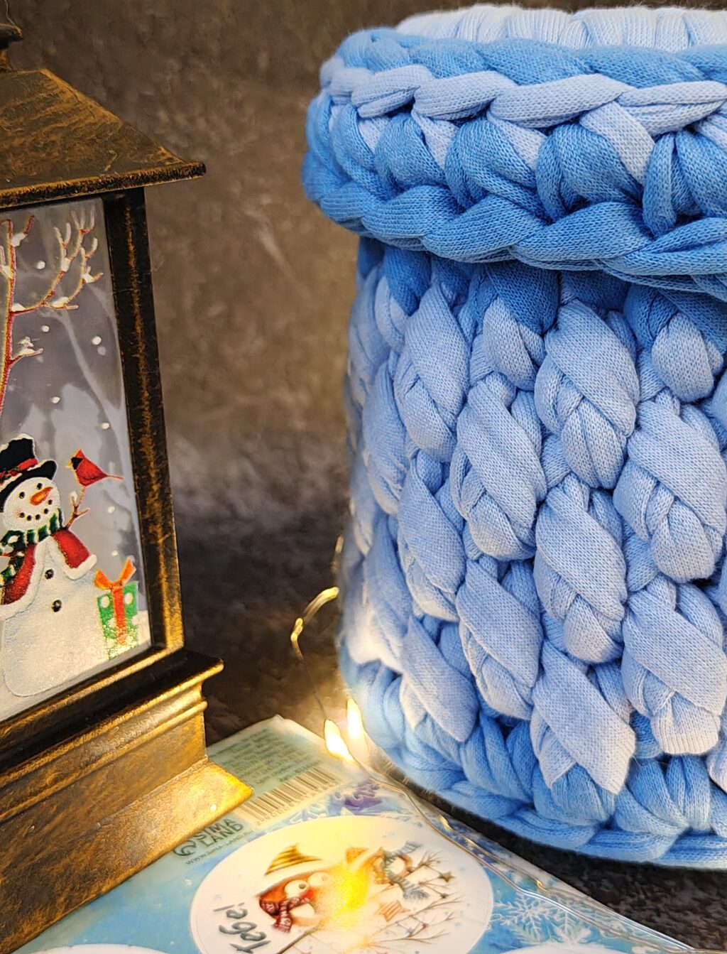 Шкатулка из трикотажной пряжи «Зимний лес»-2