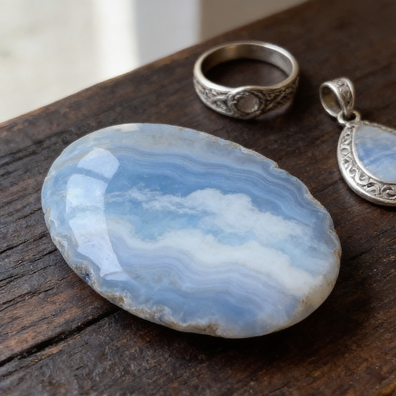 Голубой агат (Сапфирин): свойства, совместимость и как выбрать «свой» камень