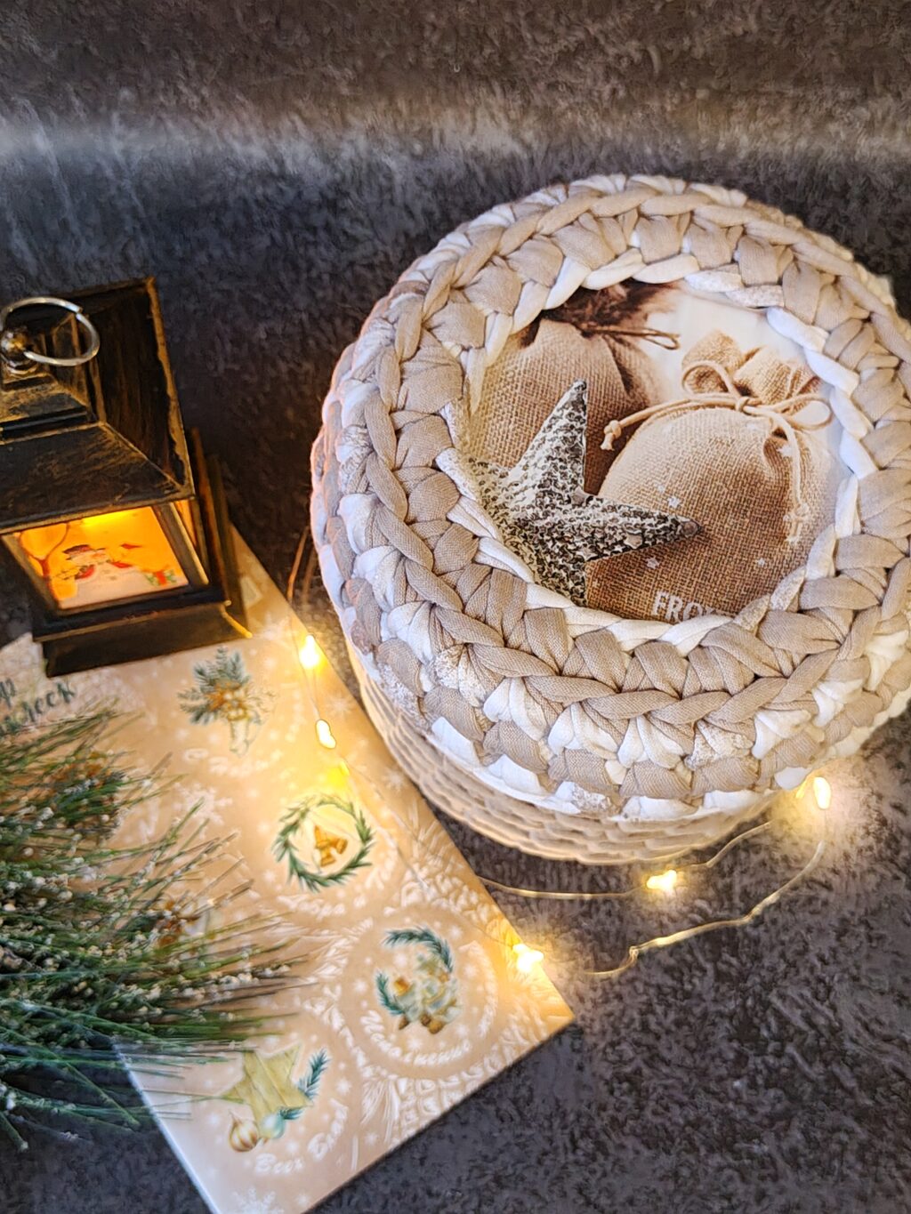 Шкатулка из трикотажной пряжи «Звезда»