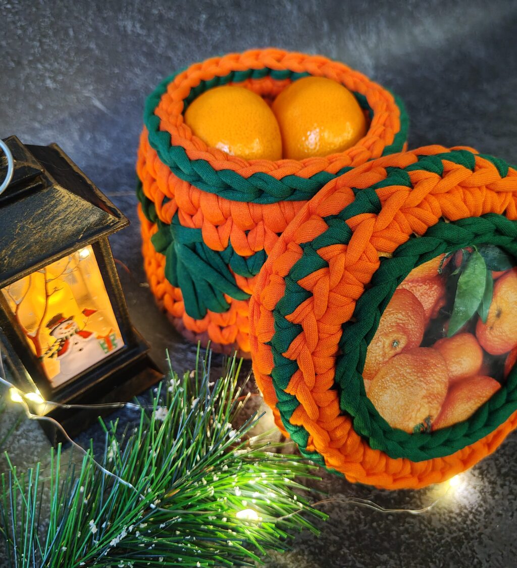 Шкатулка из трикотажной пряжи «Клементины»