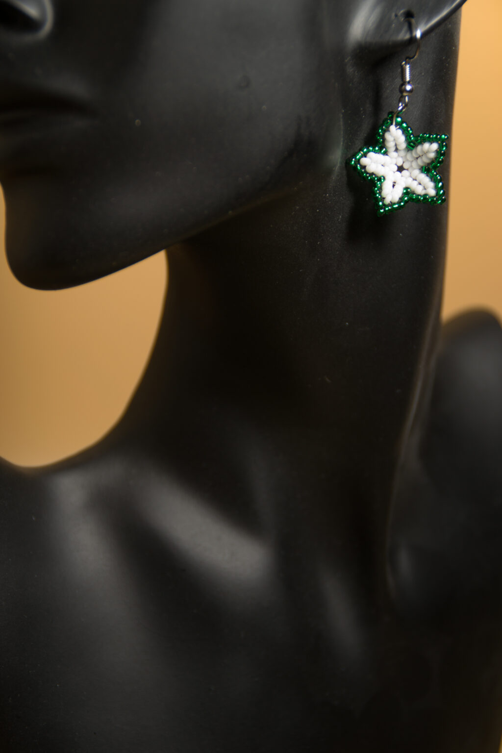 Серьги-цветы из бисера