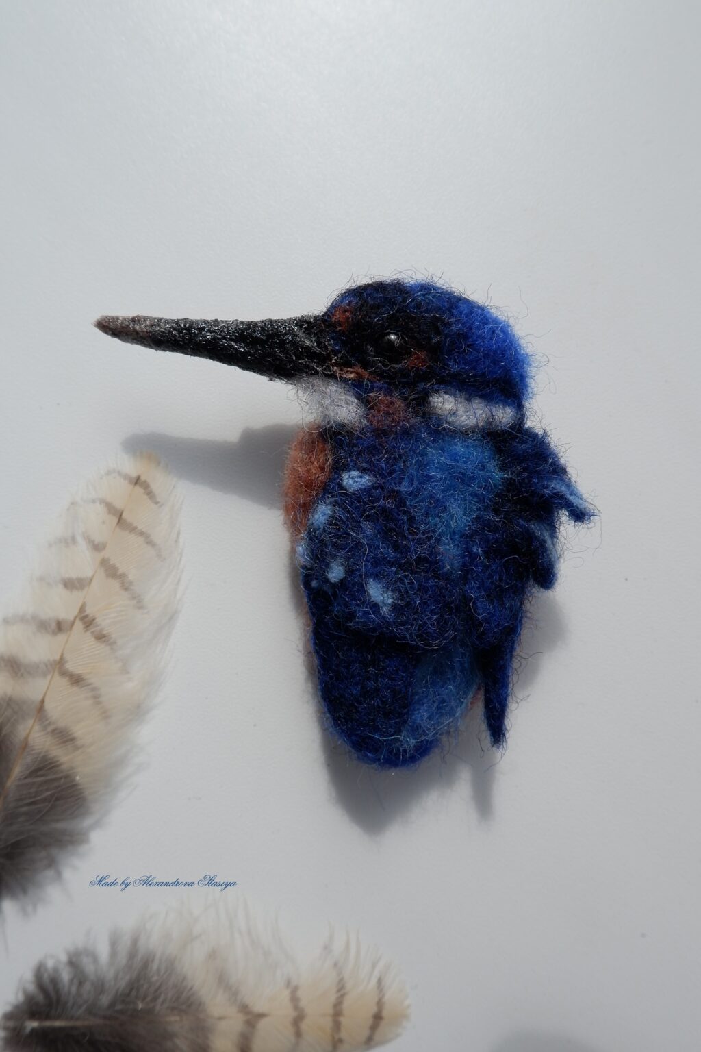 Брошь «Синий зимородок»