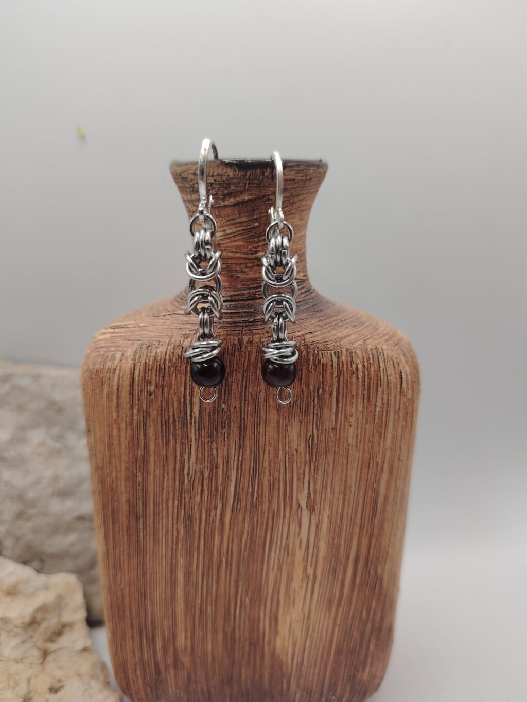 АЛЬМАНДИН. Кольчужные серьги с гранатом