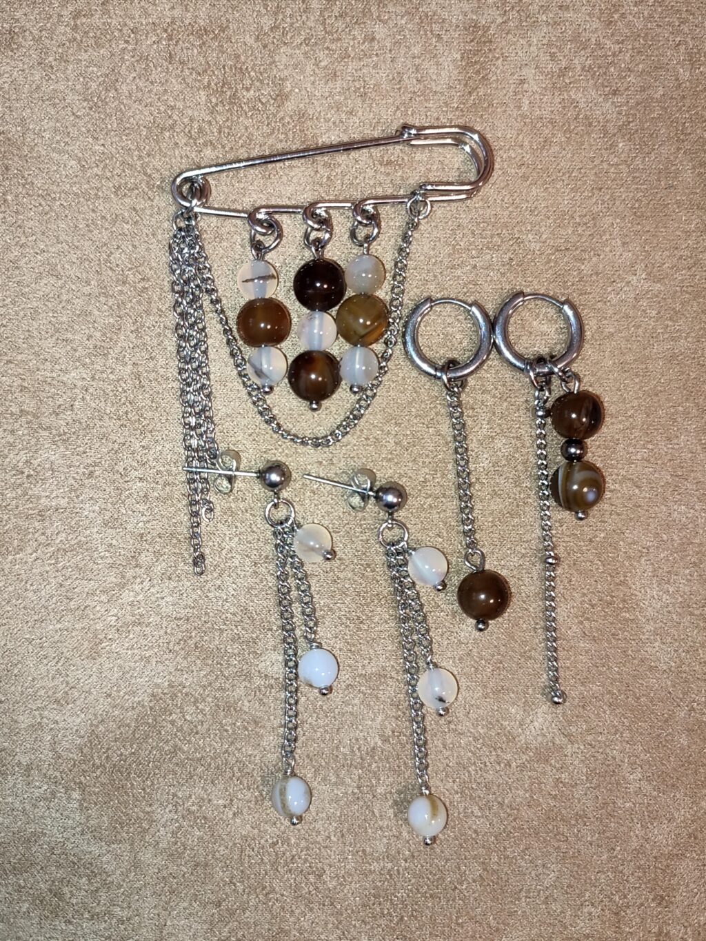 Комплект украшений (серьги + булавка)