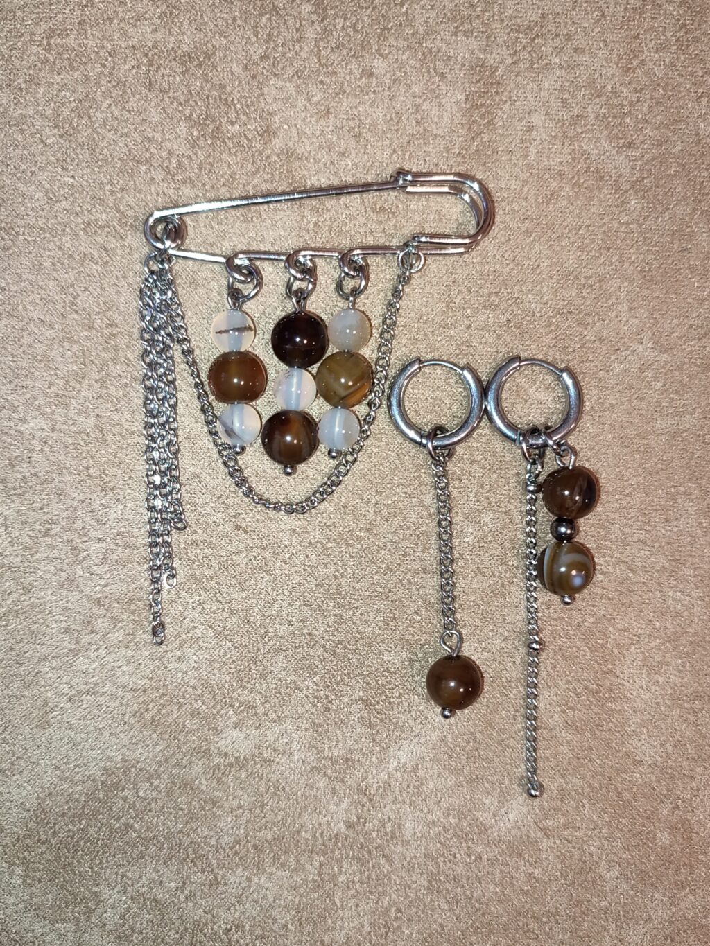 Комплект украшений (серьги + булавка)