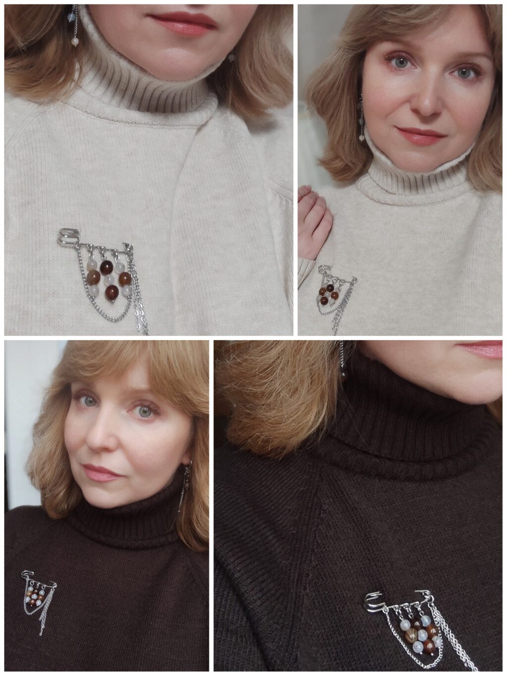 Комплект украшений (серьги + булавка)