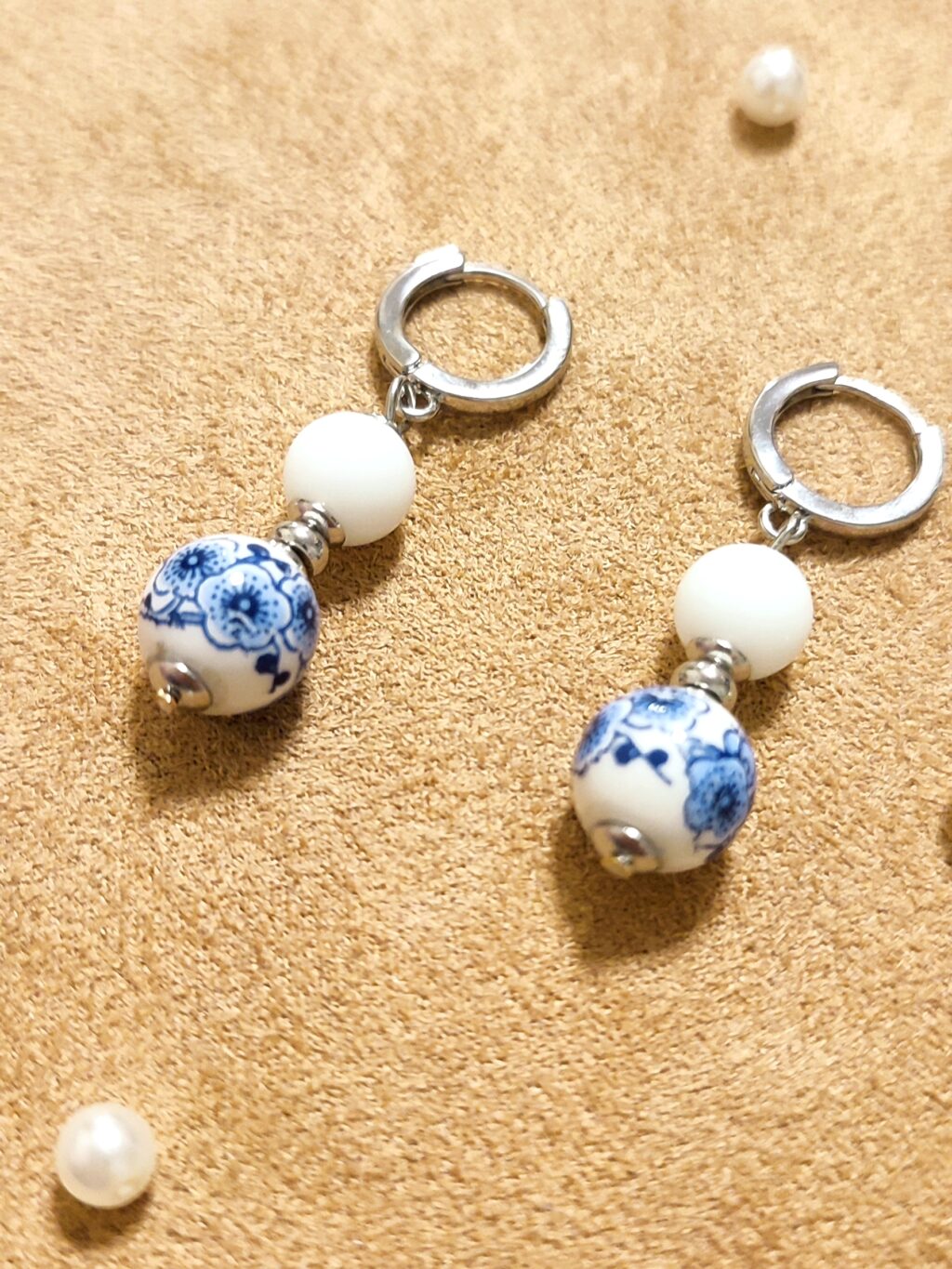 Серьги в русском стиле «Гжель»