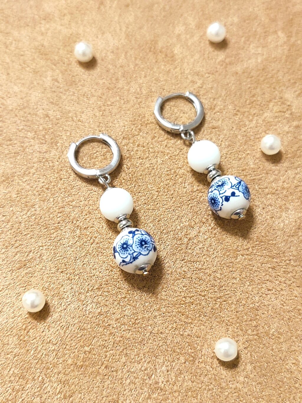 Серьги в русском стиле «Гжель»