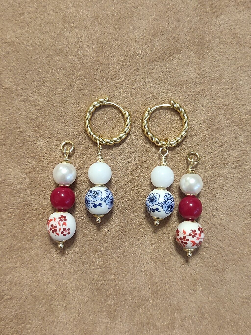 Серьги в русском стиле со сменными подвесками