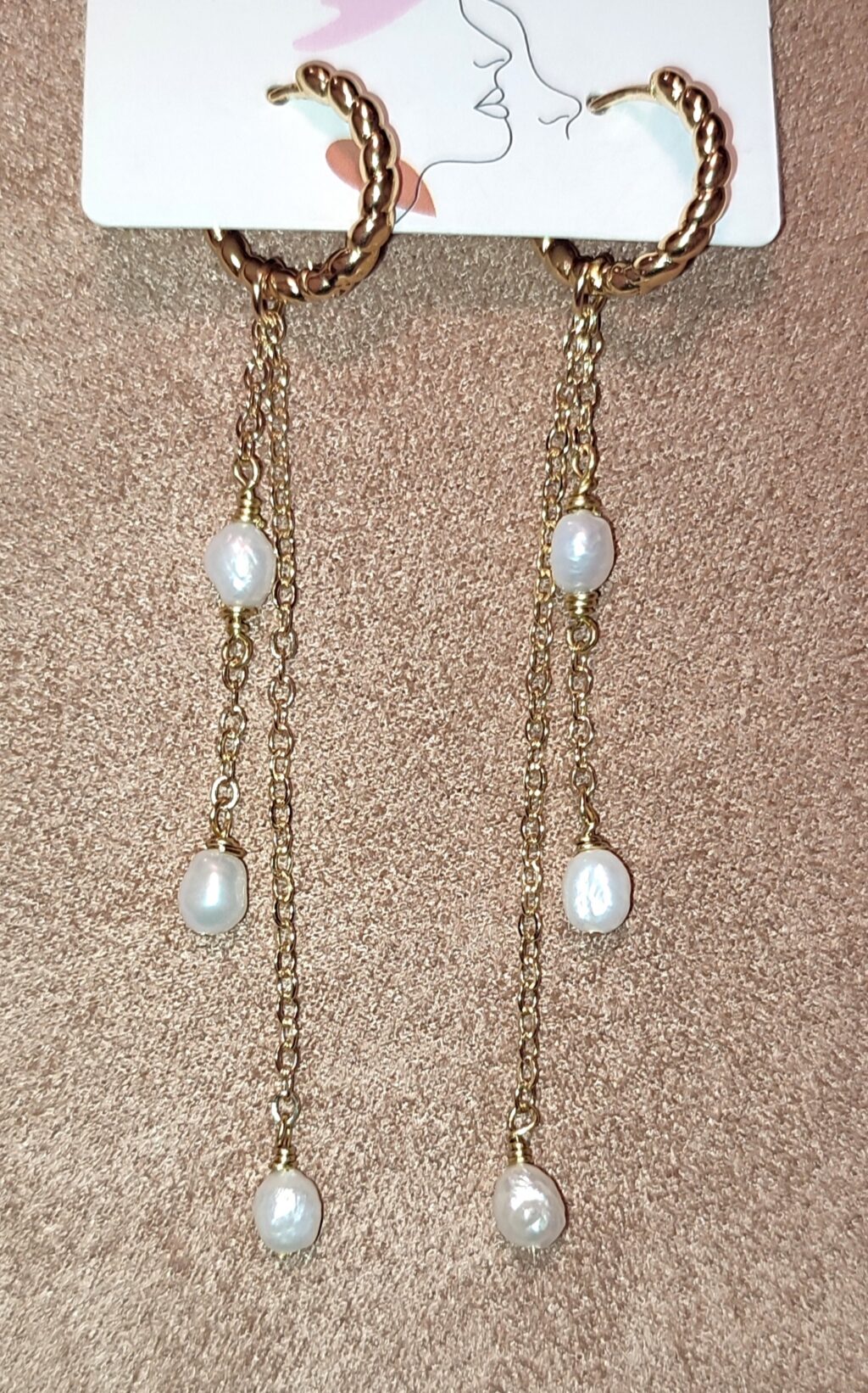 Серьги-цепочки с жемчугом