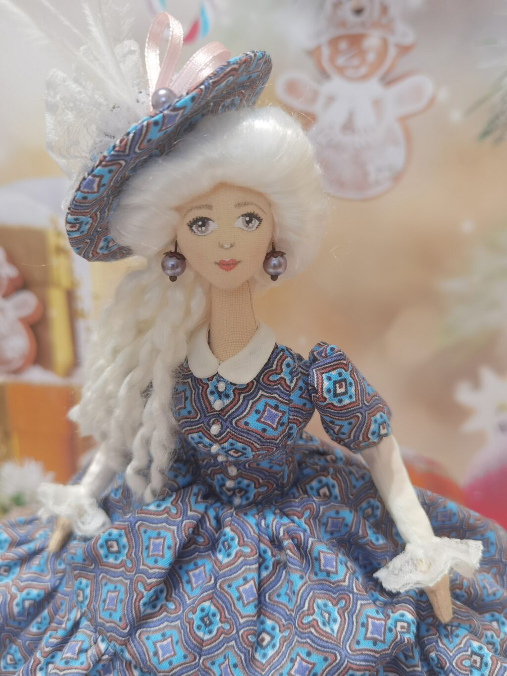 Интерьерная кукла барышня. Тряпичная барби. Тряпиенс.