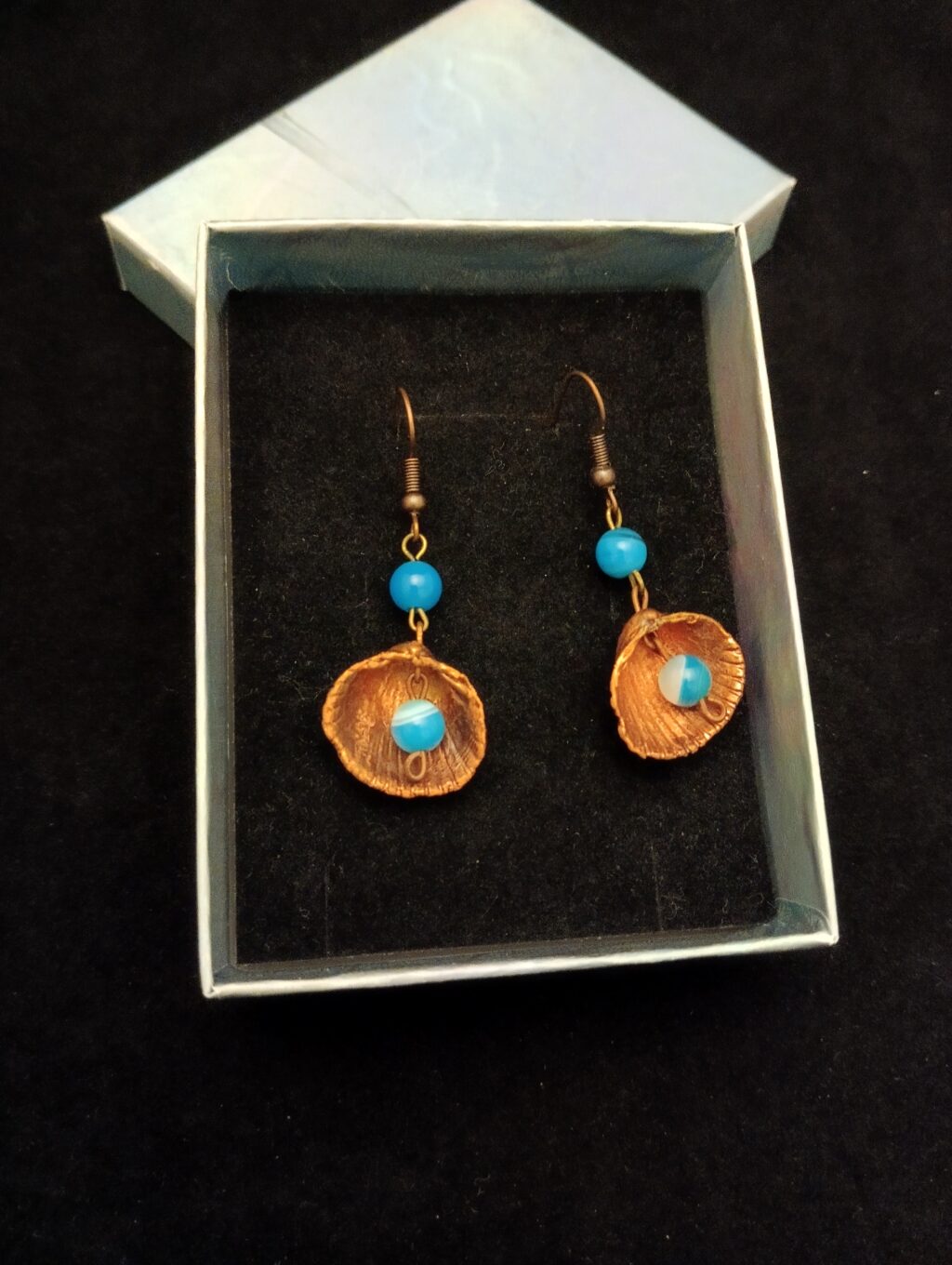 серьги Голубой агат