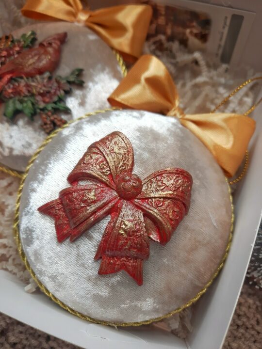 Набор Елочных шаров «Снежки», медальоны на 9 см