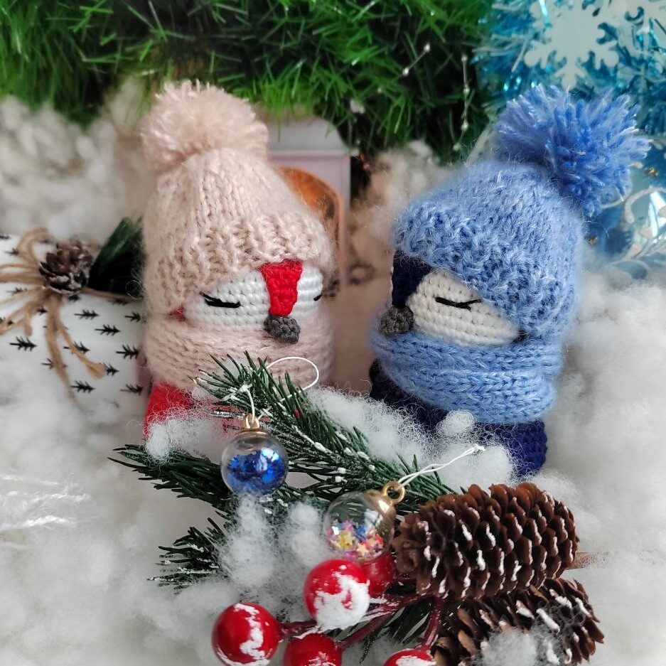 Игрушка пингвины, Новогодние игрушки, Набор игрушек