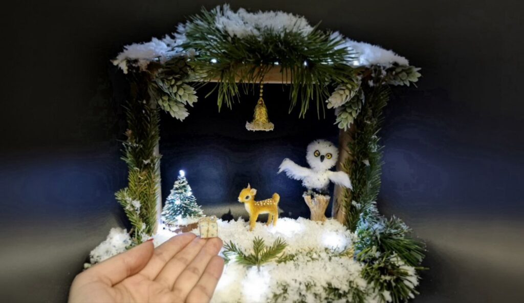 Вязаный оленёнок и совушка