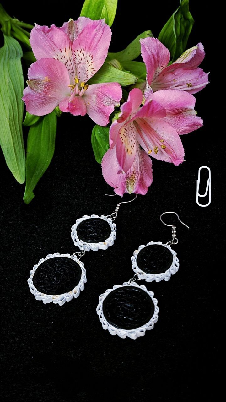 Серьги кольца квиллинг