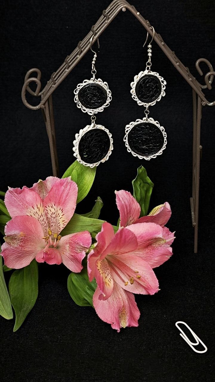 Серьги кольца квиллинг