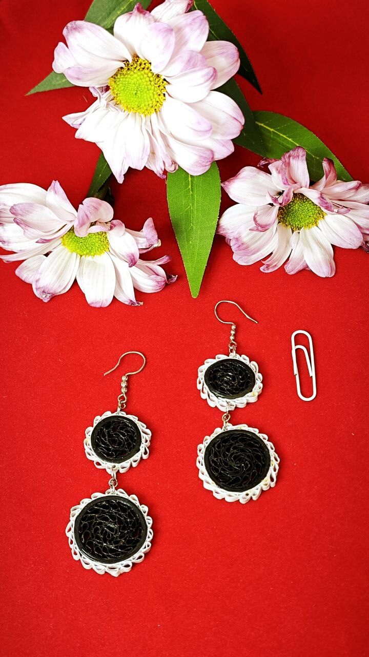 Серьги кольца квиллинг