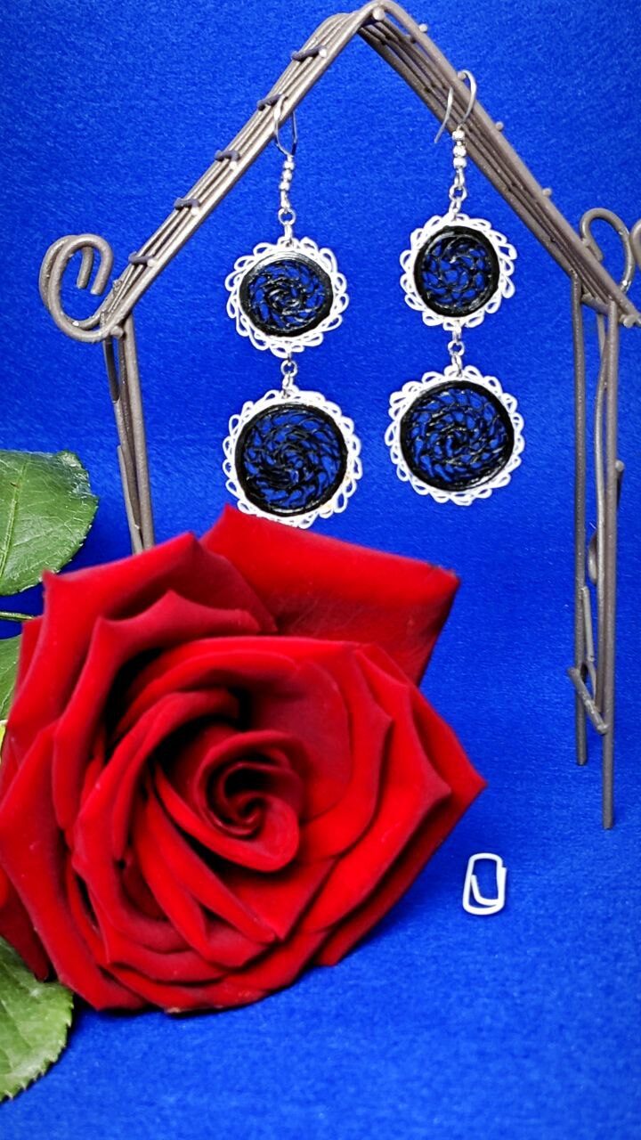 Серьги кольца квиллинг