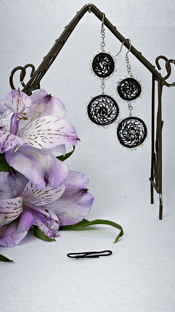 Серьги кольца квиллинг