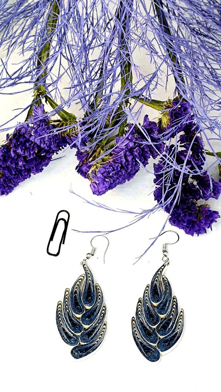 Серьги квиллинг-графика.