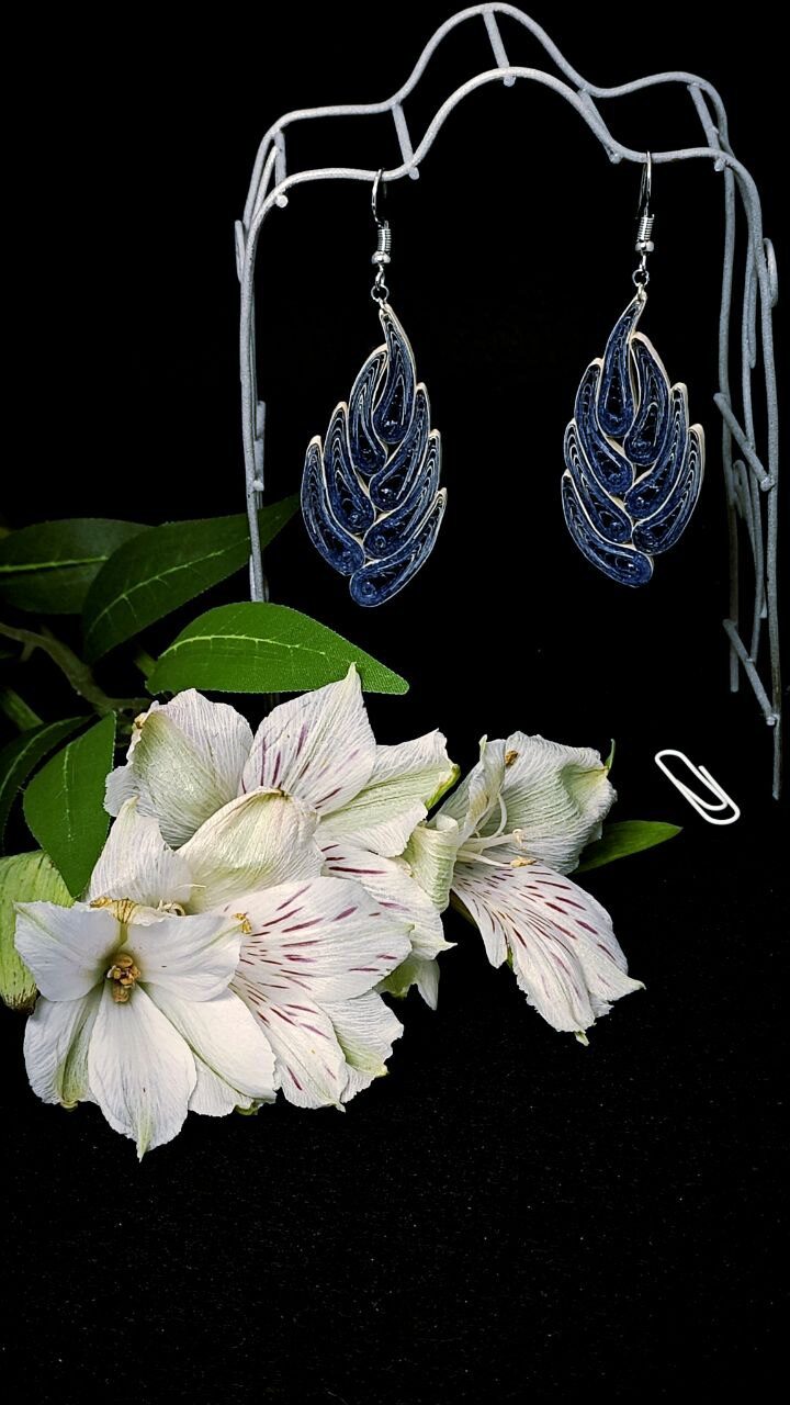 Серьги квиллинг-графика.